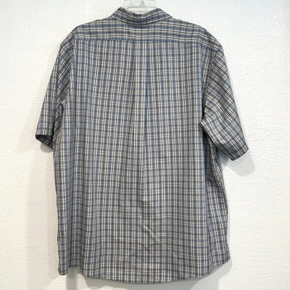 Eddie Bauer Wrinkle Free Relaxed Fit Plaid Button Up Shirt Short Sleeves Mens XL - Picture 4 of 10